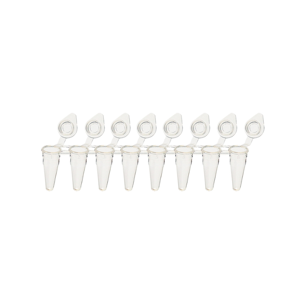 AmpliStar-II 8-Strip 0.1ml Low-Profile PCR Tubes, Attached Optical Flat Caps - 120