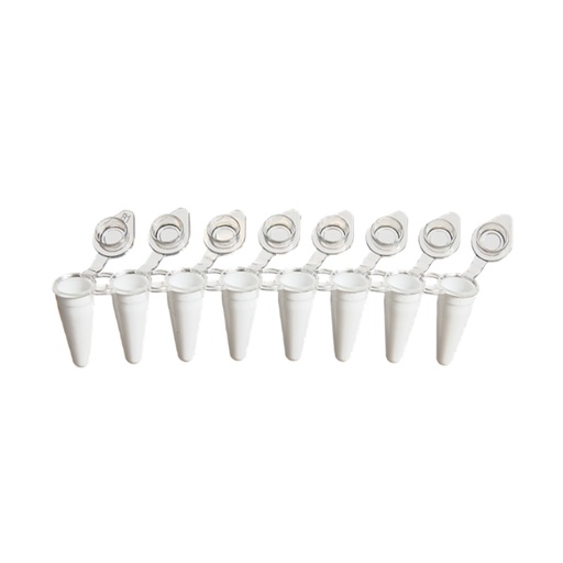 [SK-TP367] AmpliStar-II 8-Strip 0.1ml Low-Profile White PCR Tubes, Attached Optical Flat Caps - 120