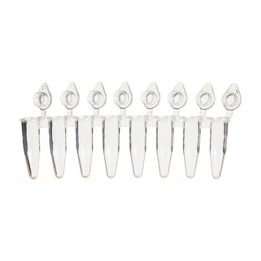 [SK-TP393] AmpliStar-II 8-Strip 0.2ml PCR Tubes, Attached Optical Flat Caps - 120