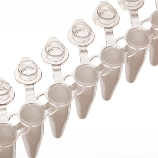 [SK-TP396] AmpliStar-II 8-Strip 0.2ml White PCR Tubes, Attached Optical Flat Caps - 120