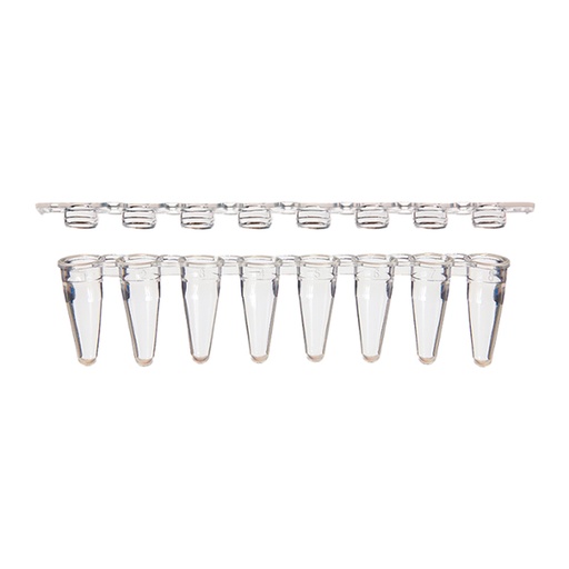 [SK-TP400] AmpliStar-II 8-Strip 0.1ml Low-Profile PCR Tubes and Optical Flat Caps - 125