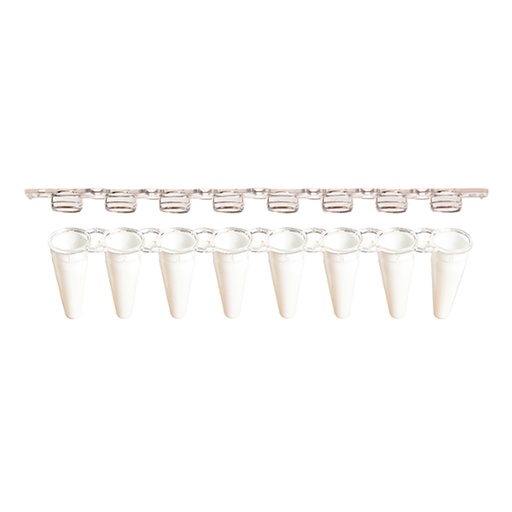 [SK-TP404] AmpliStar-II 8-Strip 0.1ml Low-Profile White PCR Tubes with Optical Flat Caps - 125